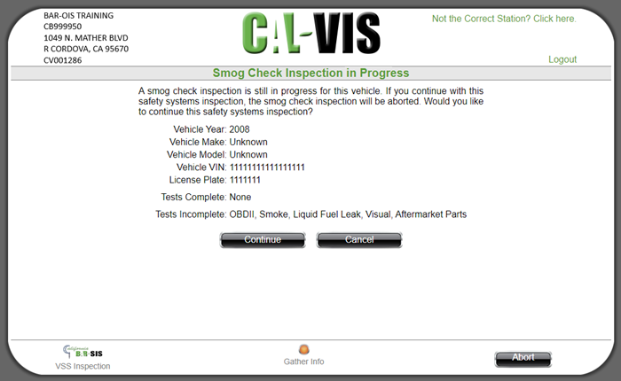 Inspection In Progress Inspection In Progress Determined
